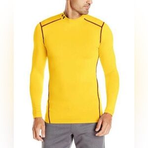 Under Armour ColdGear Compression Yellow Long Sleeve Mock Shirt